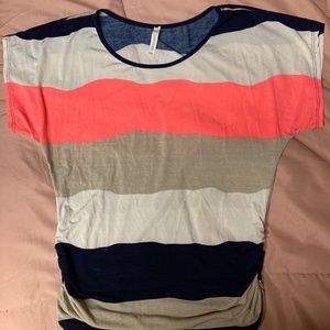 Like New! Color Block Striped Blouse